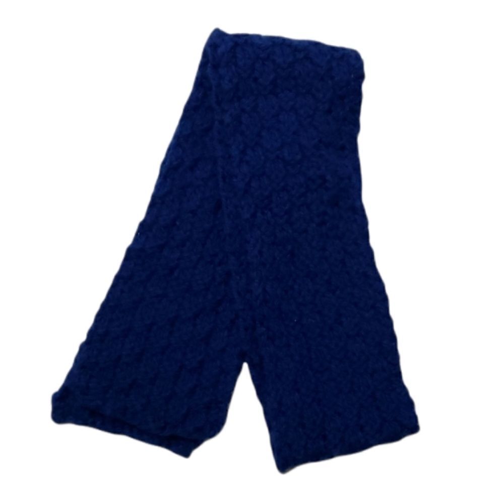 Royal blue handmade knitted scarf